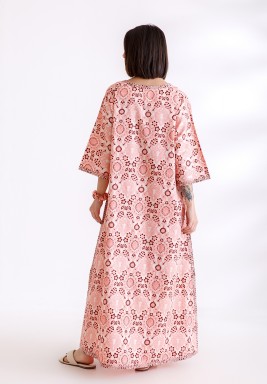 Pink Summer Kaftan With Hat & Scrunchie