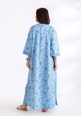 Blue Summer Kaftan With Hat & Scrunchie