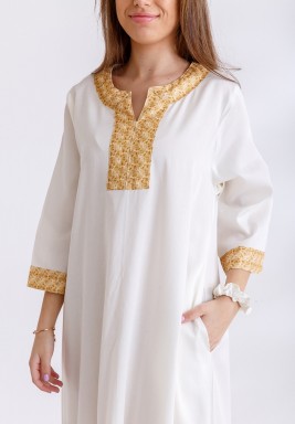 Offwhite Summer Kaftan with  Scrunchie