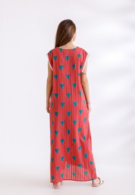 Indian Sleeveless kaftan with Triangle Pattern