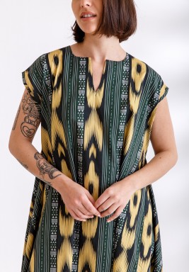 Black & Yellow Printed Kaftan