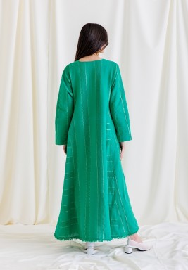 Green Striped Flowy Dress