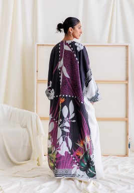White Multi Printed Kaftan