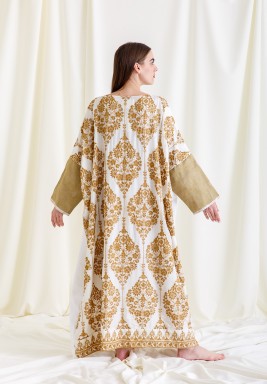 White Floral Embroidered Kaftan