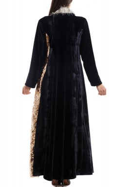 Black Velvet Sequined Coat