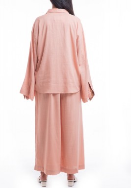 Pink Shirt & Wide Legged Pants Set
