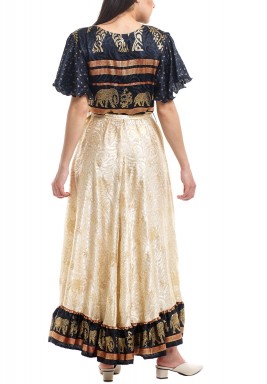 Gold & Black Silk Warp Kaftan
