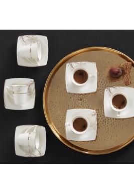 Karaca Autumn Porcelain Coffee Cups Set - 6 Pieces