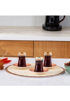 Karaca Rug Blush Glass Tea Cup Set - 12 Pieces
