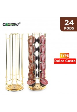 Standing Coffee Holder For 24 Dolce Gusto Pods - Gold