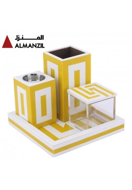 Al-Manzil Resin Mubkhar Set - Yellow