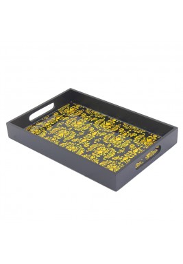 Al-Manzil Printed Enamel Tray - Black