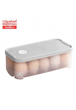 Essentials By Taw9eel Egg Holder for Organizing with Lid 10 Eggs 