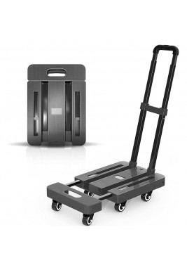 Easy Carry Foldable Plastic Trolley Black