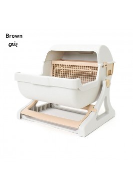 Easy Clean Litter Box For Cats 25L - Brown