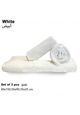 Towels Set White - 3 Pieces