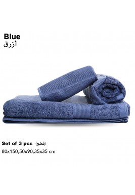 Towels Set Navy Blue - 3 Pieces