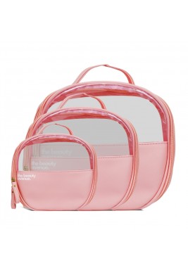 Cosmetic Bag Pink Set By The Beauty Avenue - 3 Pieces