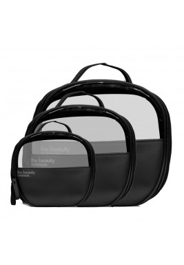 Cosmetic Bag Black Set By The Beauty Avenue - 3 Pieces