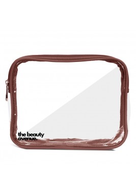 Brown Transparent Cosmetic Bag By The Beauty Avenue