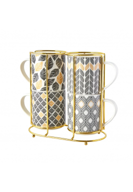 Karaca Nero Mug Set - 5 × 320 ml
