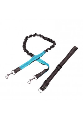 Walking Dog Kit Belt & Anti Shock Leash 110-150 cm - Blue