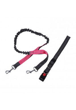 Walking Dog Kit Belt & Anti Shock Leash 110-150 cm - Pink 