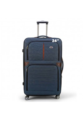 TROLLEY FABRIC LUGGAGE BAG 24 INCH - NAVY