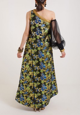 Black Embroidered Romanian Kaftan 