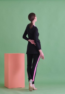 Black & Pink Islamic Swimsuit