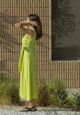 Lime Green Wrap Dress