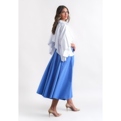 White Ruffled Sleeve Shirt