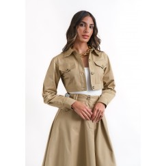 Beige Cropped Jacket