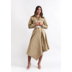 Asymmetric Beige Skirt