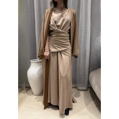 Sand Bisht and Dress Set