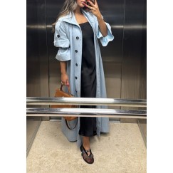 Blue Denim Trench Coat