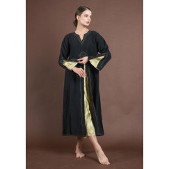 Yellow Trimmed Black Kaftan