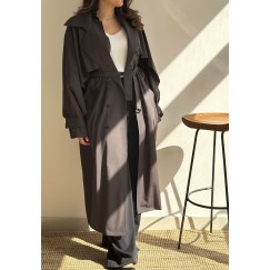 Greece Dark Grey Trench Coat