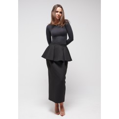 Black Peplum Skirt 