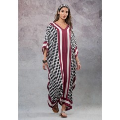 Black Maxi viscose Kaftan with Hair Crown 