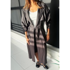 Greece Dark Grey Trench Coat