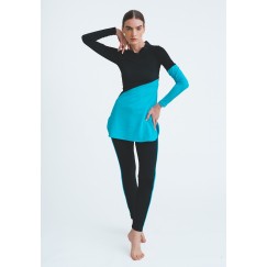 Blue and Black Islamic Swimsuit 
