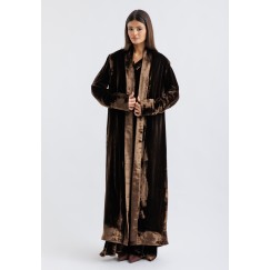 Chocolate Velvet Long Blazer