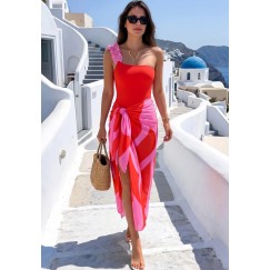 Red & Pink Swimwear Set 