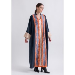 Classical Kaftan With Orange Embroidery