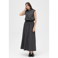Light Denim Skirt Set in Light Navy