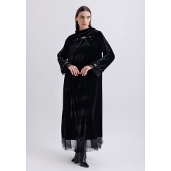 Black Velvet Sapphire Kaftan