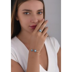 Radiant Tranquil Piece-Gold Blue Stone