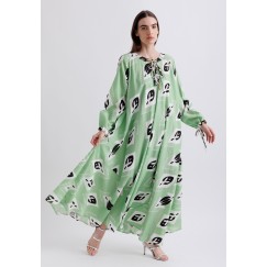Green Printed Kaftan
