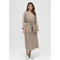 Silk Dress with Blazer in Gold